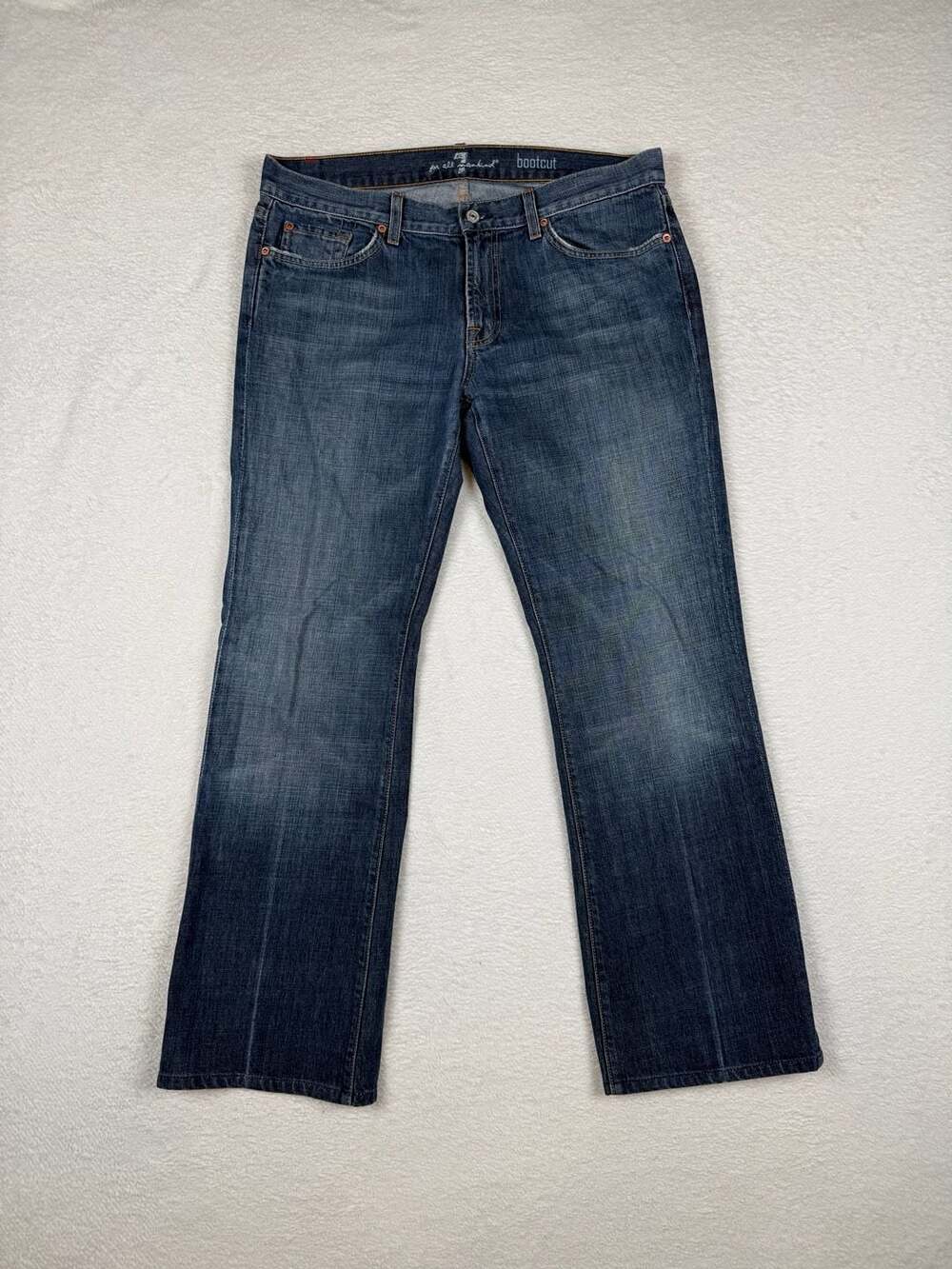 7 For All Mankind Mens Size 34 Blue Denim Bootcut Jeans Made in USA